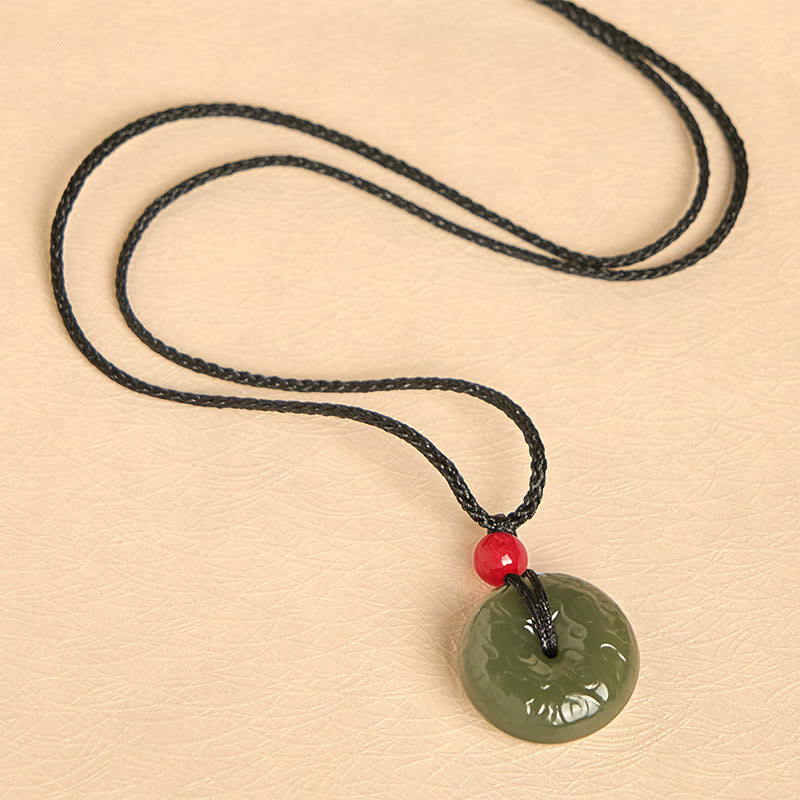 Cyan Jade Peace Buckle Necklace