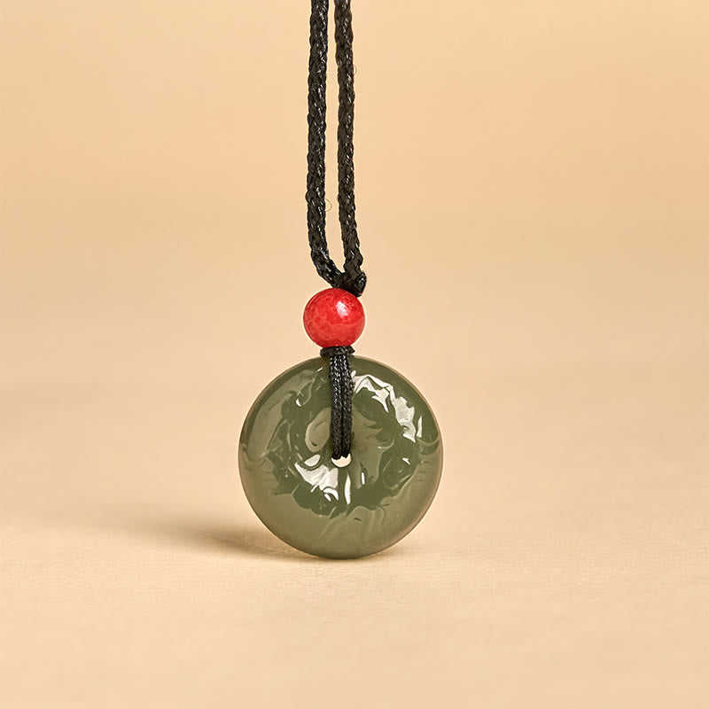 Cyan Jade Peace Buckle Necklace