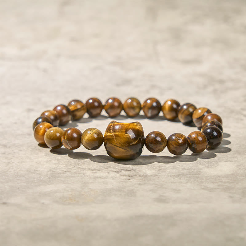 WORN WITHIN Cute Cat Tiger Eye Power Beads Bracelet
