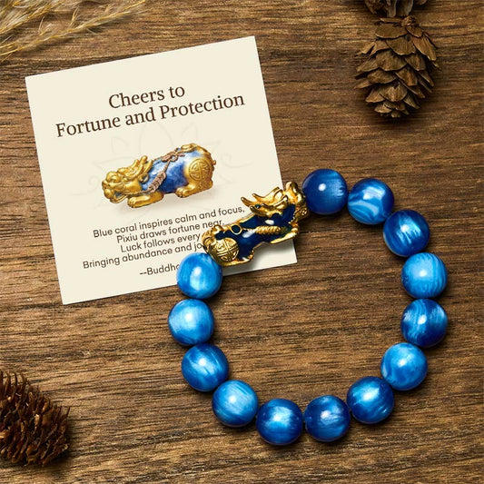 " Cheers to Fortune and Protection" PiXiu Bracelet Includes Gift Message Card