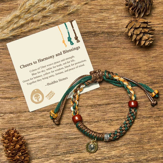 " Cheers to Harmony and Blessings" Tibetan Rope Bracelet Includes Gift Message Card