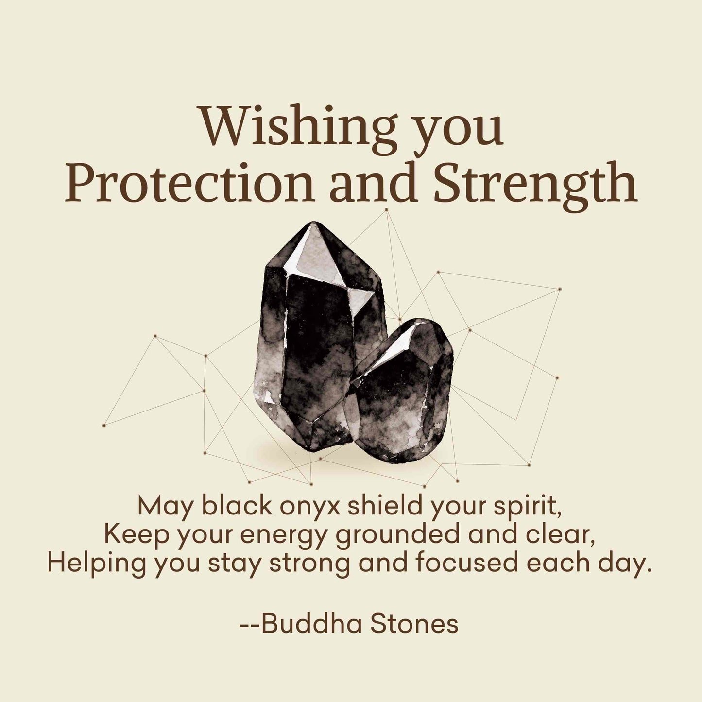Buddha Stones "Wishing You Protection and Strength" Black Onyx Bracelet Includes Gift Message Card