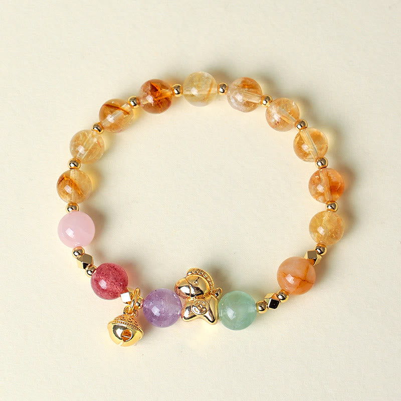 Buddha Stones Year Of The Horse Citrine Amethyst Various Crystals Protection Bracelet