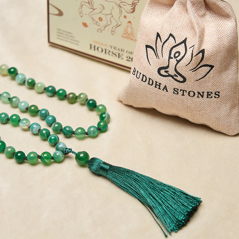WORN WITHIN Bead Malachite Tassel Protection Bracelet