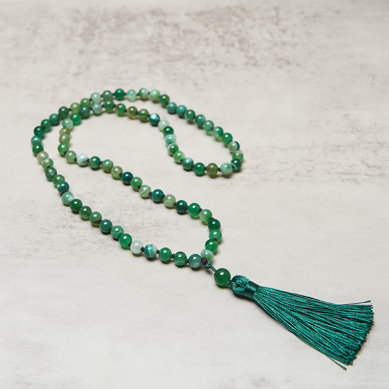 WORN WITHIN Bead Malachite Tassel Protection Bracelet