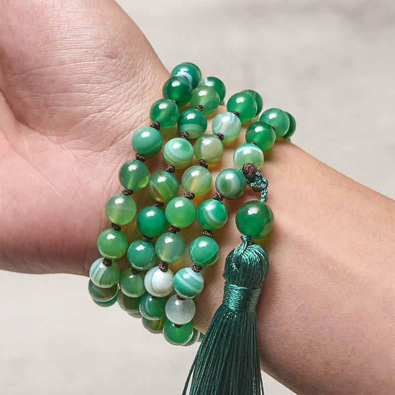 WORN WITHIN Bead Malachite Tassel Protection Bracelet