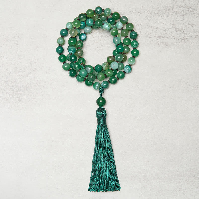 WORN WITHIN Bead Malachite Tassel Protection Bracelet