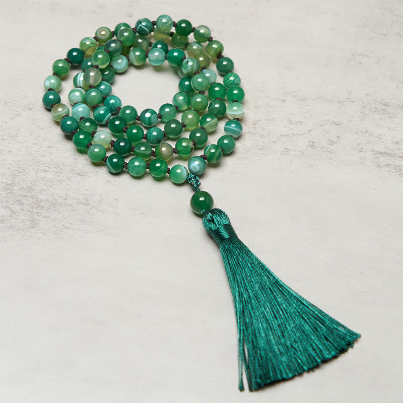 WORN WITHIN Bead Malachite Tassel Protection Bracelet