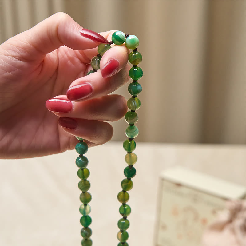 WORN WITHIN Bead Malachite Tassel Protection Bracelet