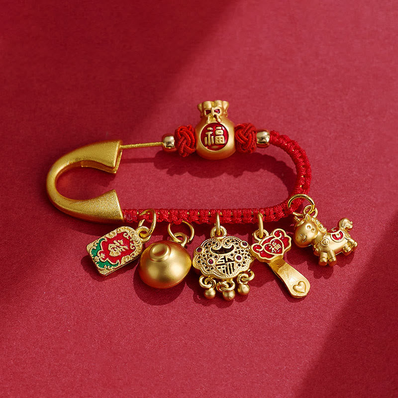 Horse Fu Character Brooch
