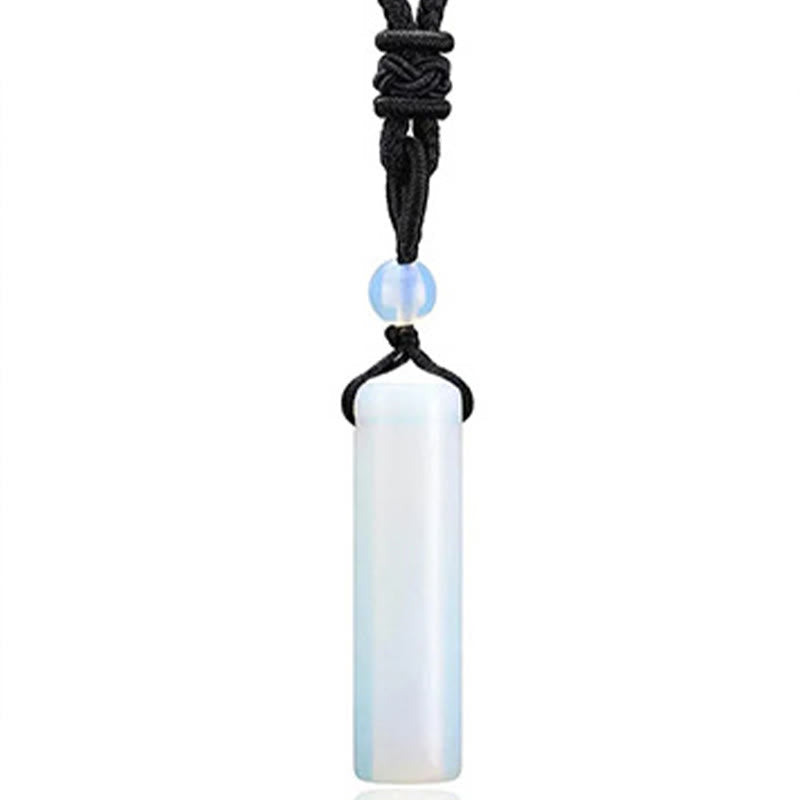 WORN WITHIN Various Crystal Rose Quartz Green Aventurine Amethyst Cylinder Healing Necklace Pendant