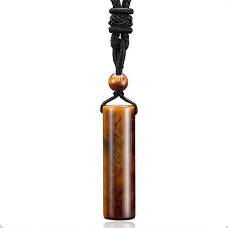 WORN WITHIN Various Crystal Rose Quartz Green Aventurine Amethyst Cylinder Healing Necklace Pendant