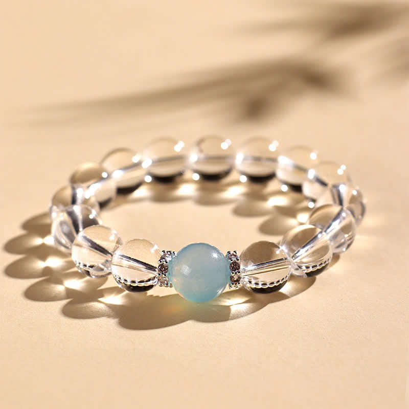WORN WITHIN Clear Quartz Aquamarine Healing Bracelet