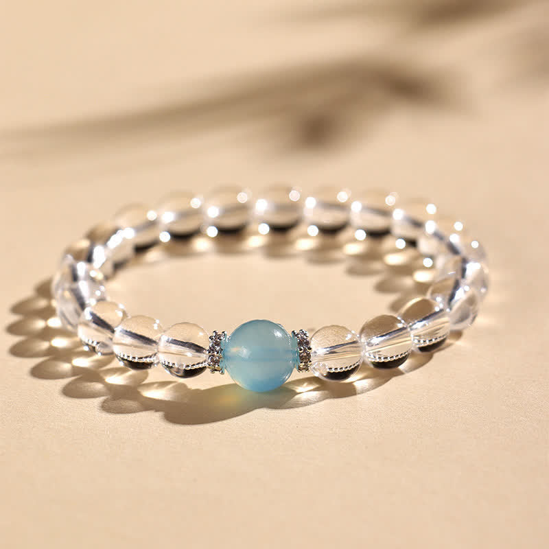 WORN WITHIN Clear Quartz Aquamarine Healing Bracelet