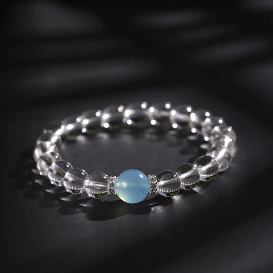 WORN WITHIN Clear Quartz Aquamarine Healing Bracelet