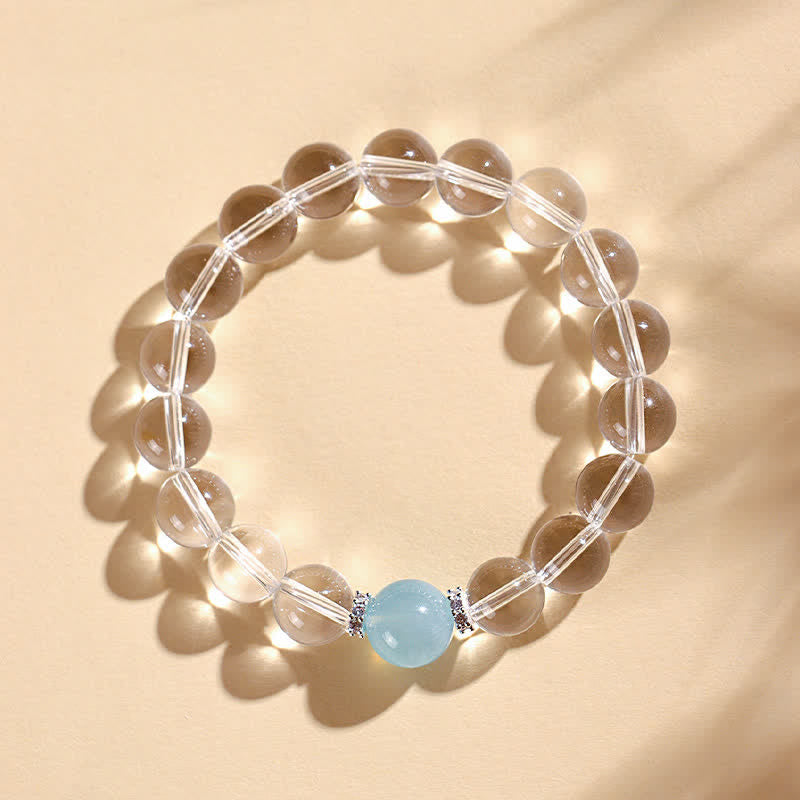 WORN WITHIN Clear Quartz Aquamarine Healing Bracelet