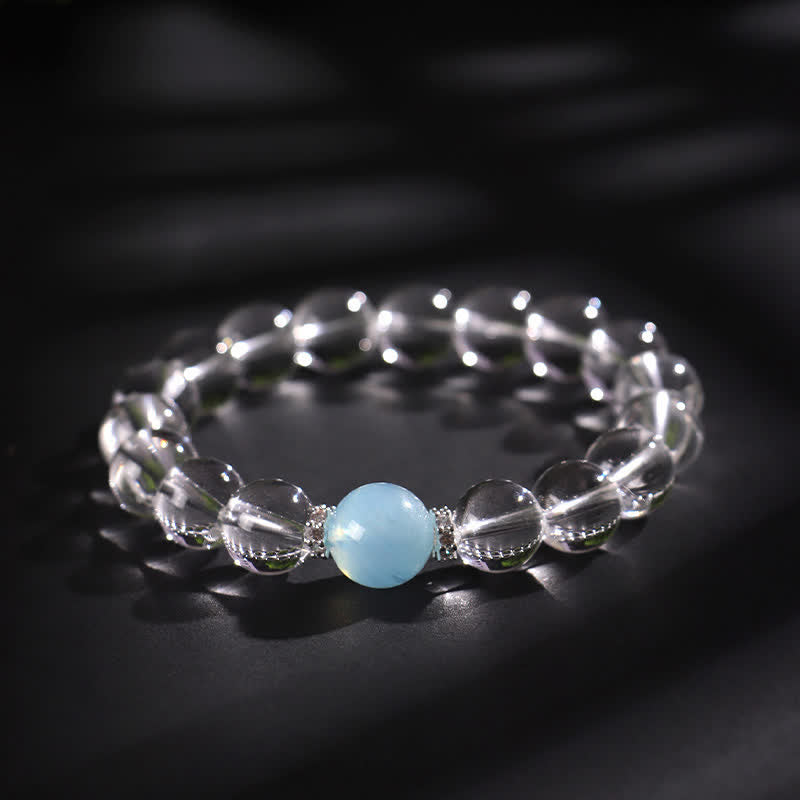WORN WITHIN Clear Quartz Aquamarine Healing Bracelet