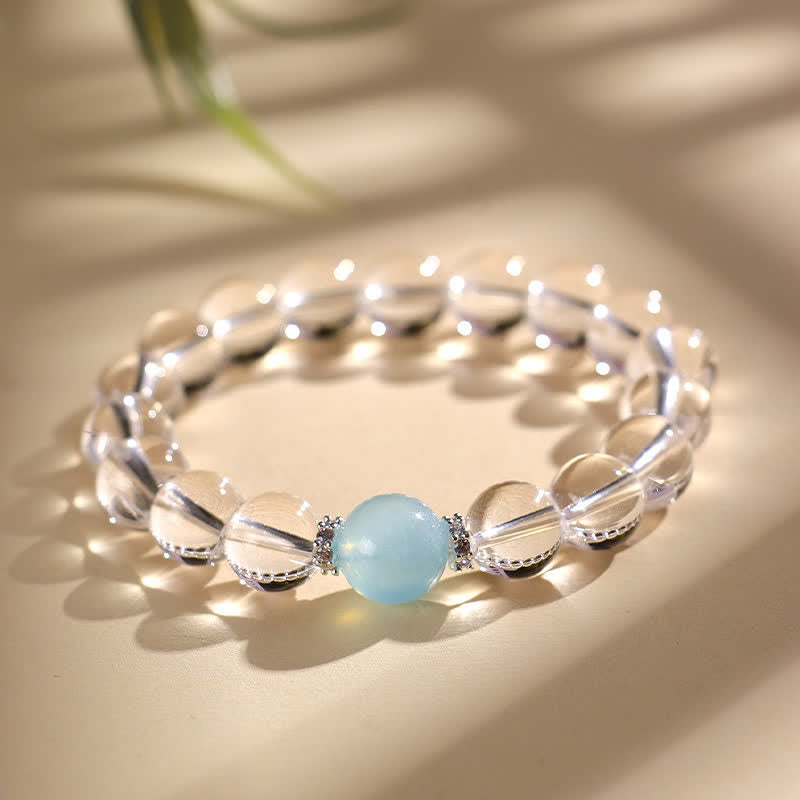 WORN WITHIN Clear Quartz Aquamarine Healing Bracelet