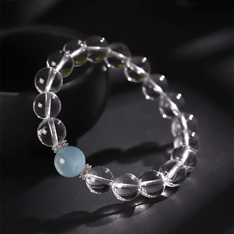 WORN WITHIN Clear Quartz Aquamarine Healing Bracelet