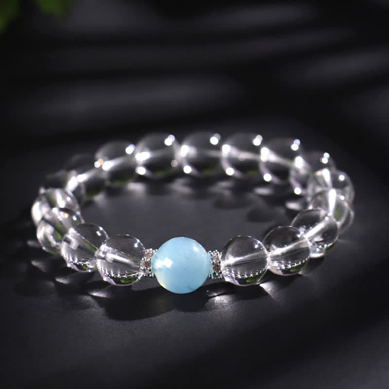 WORN WITHIN Clear Quartz Aquamarine Healing Bracelet