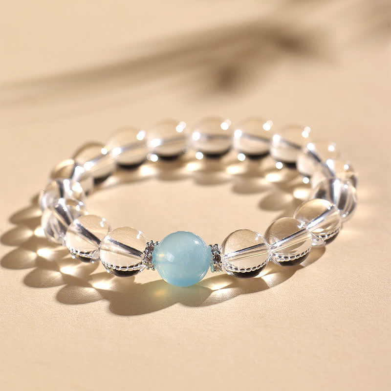 WORN WITHIN Clear Quartz Aquamarine Healing Bracelet
