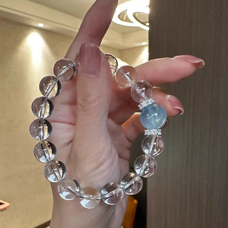 WORN WITHIN Clear Quartz Aquamarine Healing Bracelet
