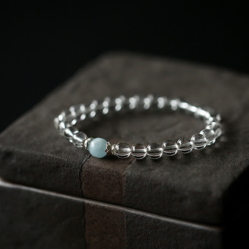 WORN WITHIN Natural Clear Quartz Aquamarine Clarity Bracelet
