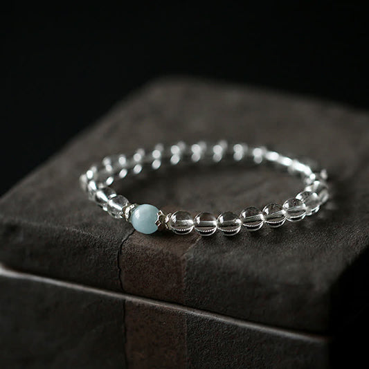 WORN WITHIN Natural Clear Quartz Aquamarine Clarity Bracelet