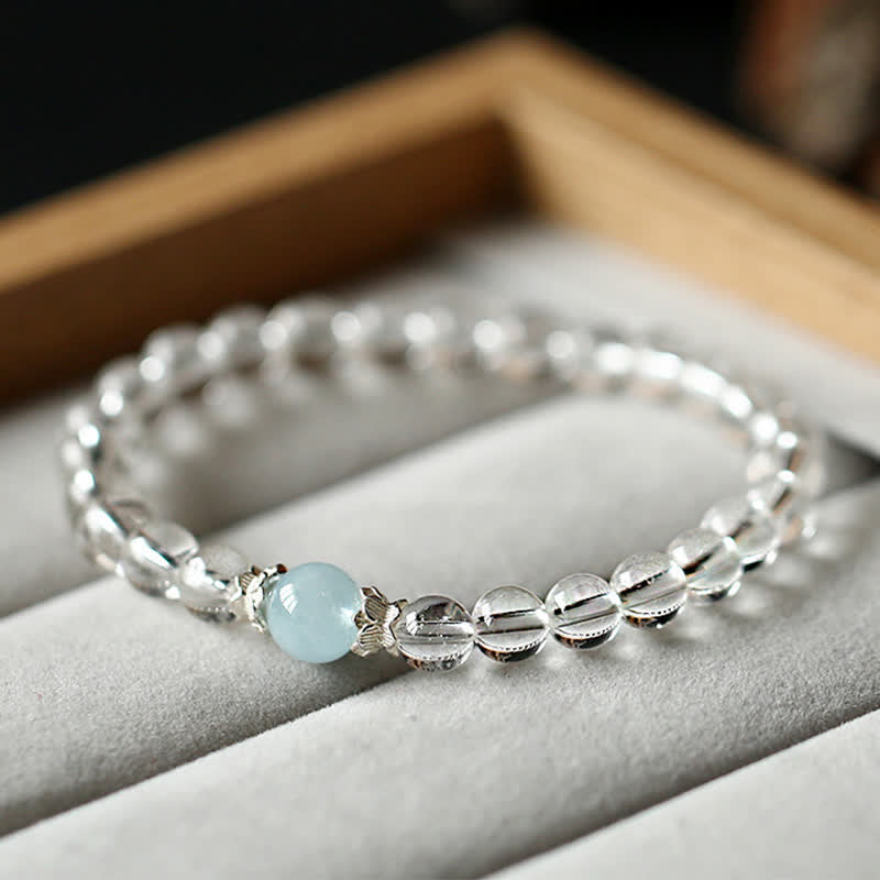 WORN WITHIN Natural Clear Quartz Aquamarine Clarity Bracelet