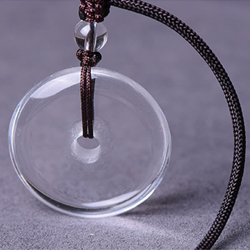 WORN WITHIN Natural Clear Quartz Peace Buckle Protection Rope Necklace