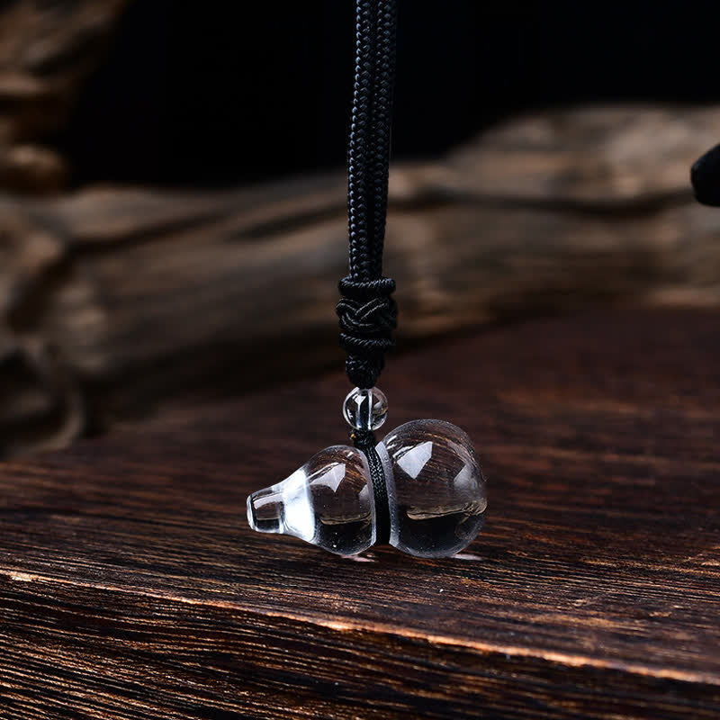WORN WITHIN Natural Clear Quartz Gourd Protection Beads Rope Necklace