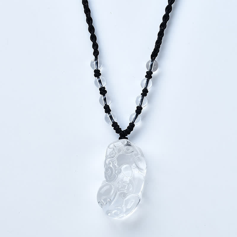 WORN WITHIN Natural Clear Quartz Pixiu Clarity Beads Rope Necklace