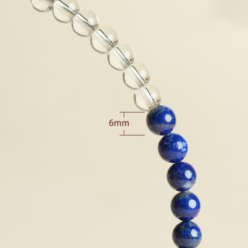 Buddha Stones Lapis Lazuli Clear Quartz Balance Beaded Bracelet