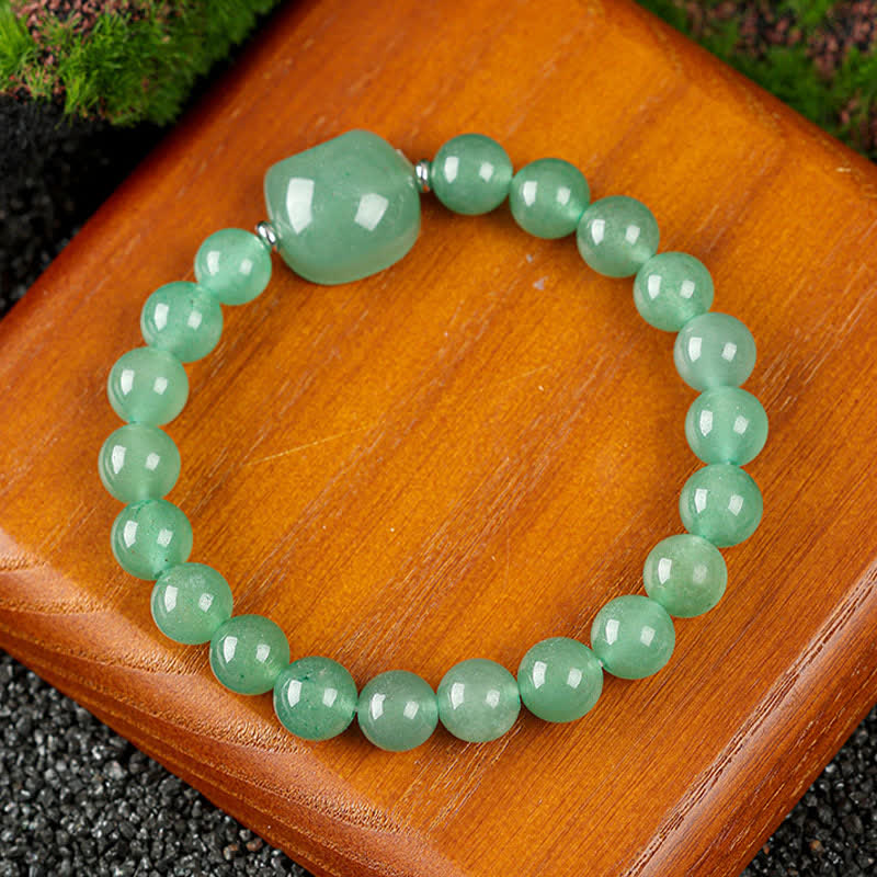 WORN WITHIN Cute Cat Design Blue Lace Agate Clear Quartz  Beaded Bracelet