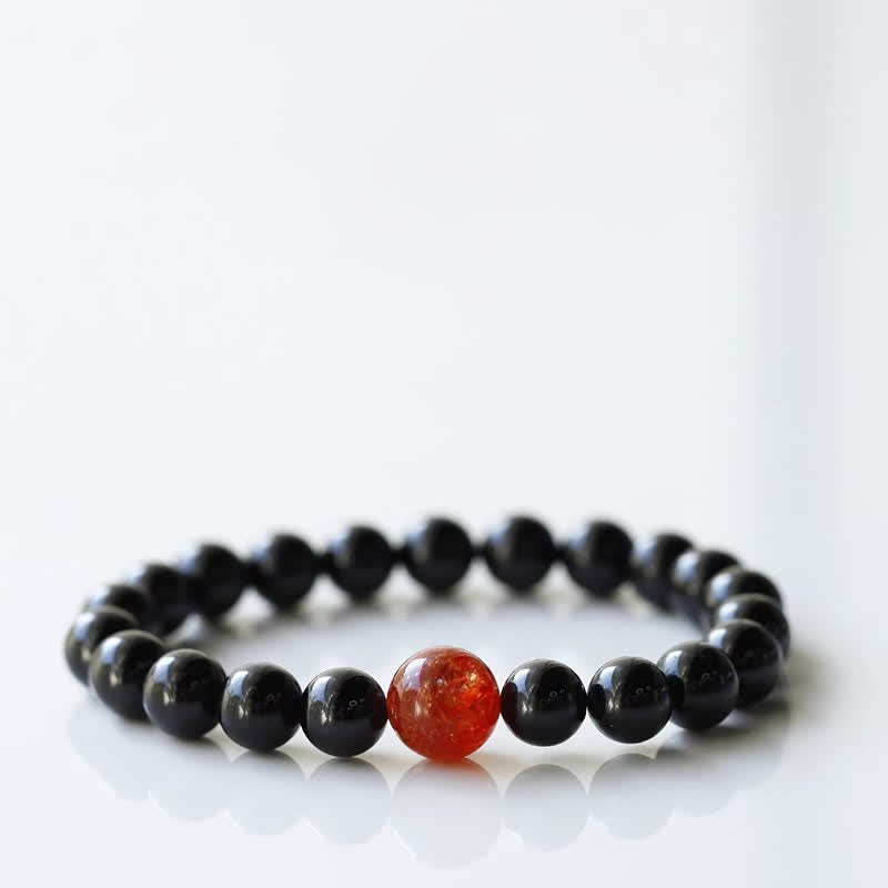 WORN WITHIN Black Tourmaline Crystal Zodiac Animal Design Resilience Bracelet