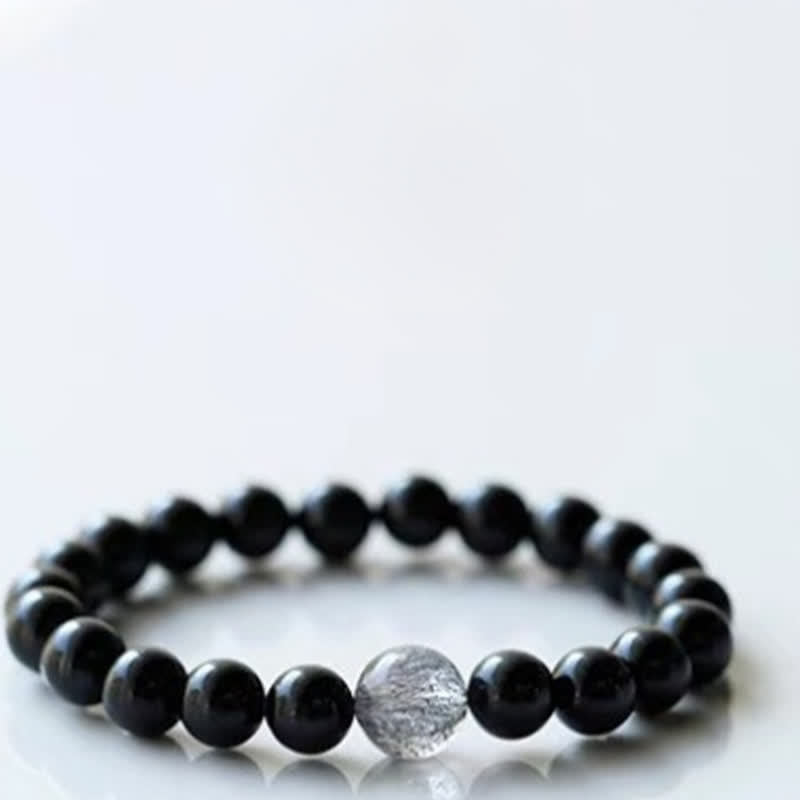 WORN WITHIN Black Tourmaline Crystal Zodiac Animal Design Resilience Bracelet