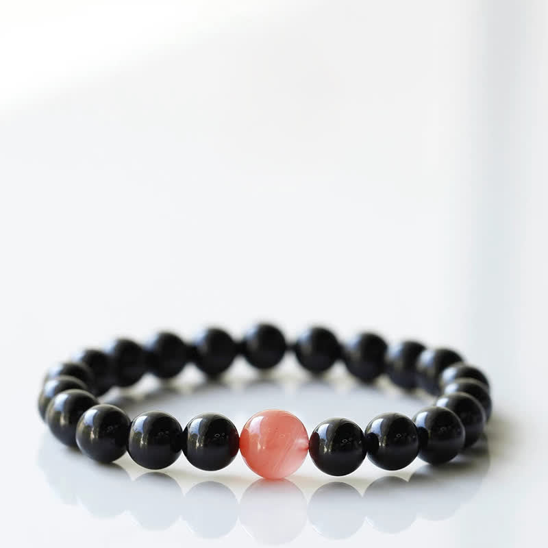WORN WITHIN Black Tourmaline Crystal Zodiac Animal Design Resilience Bracelet