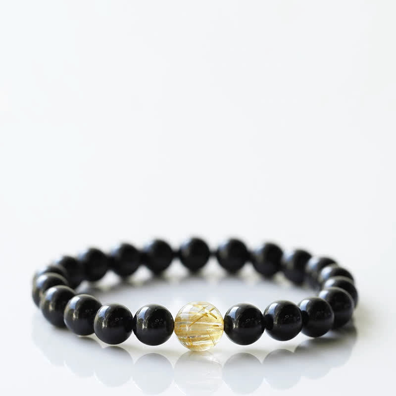 WORN WITHIN Black Tourmaline Crystal Zodiac Animal Design Resilience Bracelet
