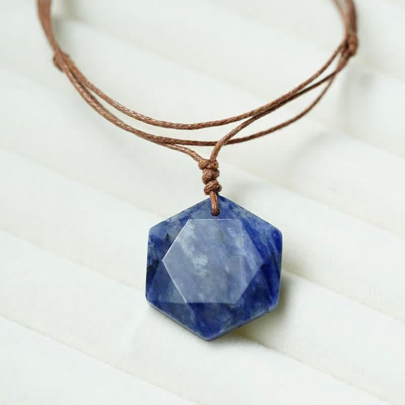 WORN WITHIN Star of David Carving Clear Quartz Indian Agate Amethyst Healing Necklace Pendant