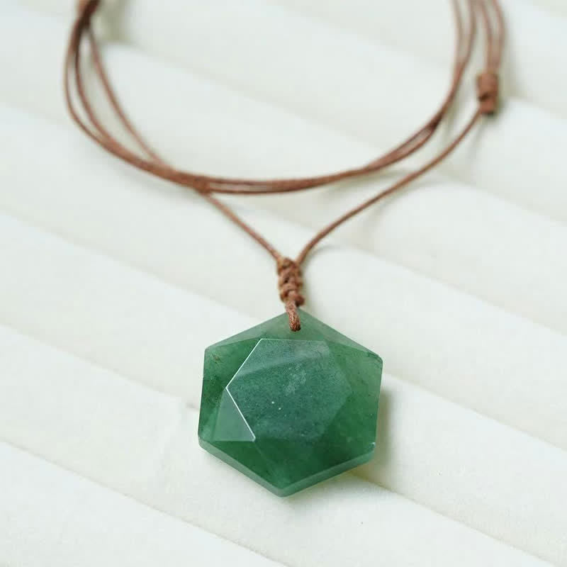 WORN WITHIN Star of David Carving Clear Quartz Indian Agate Amethyst Healing Necklace Pendant