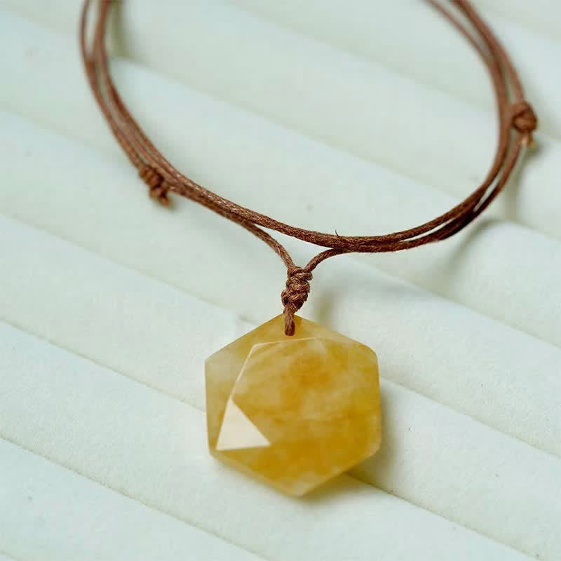 WORN WITHIN Star of David Carving Clear Quartz Indian Agate Amethyst Healing Necklace Pendant