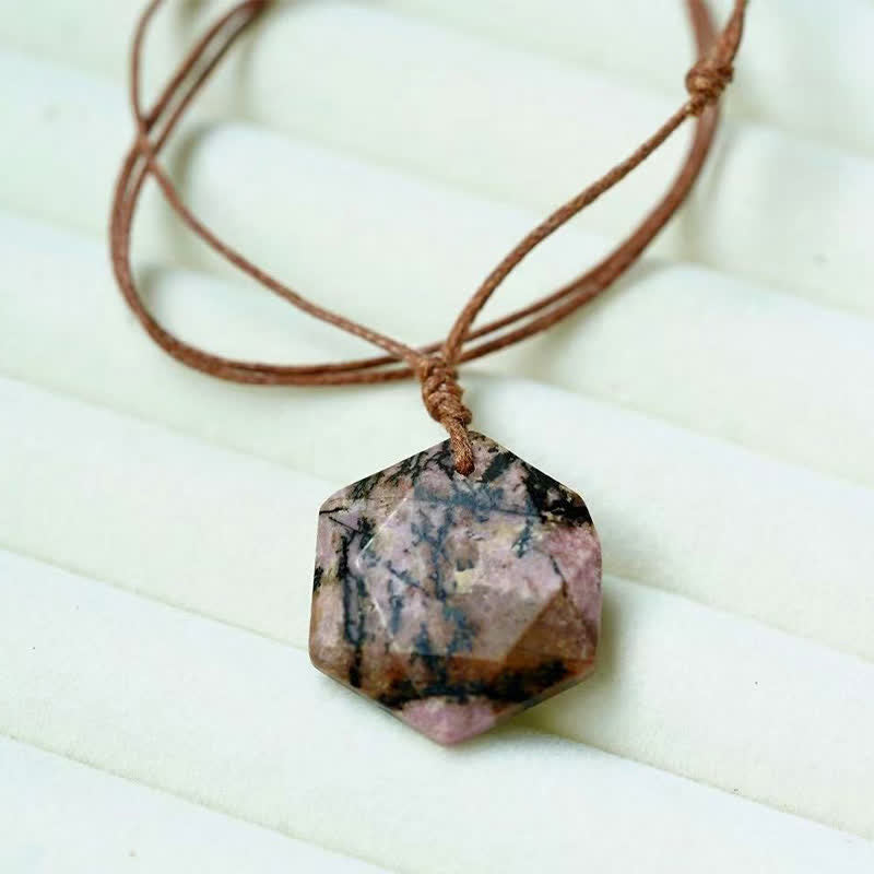 WORN WITHIN Star of David Carving Clear Quartz Indian Agate Amethyst Healing Necklace Pendant