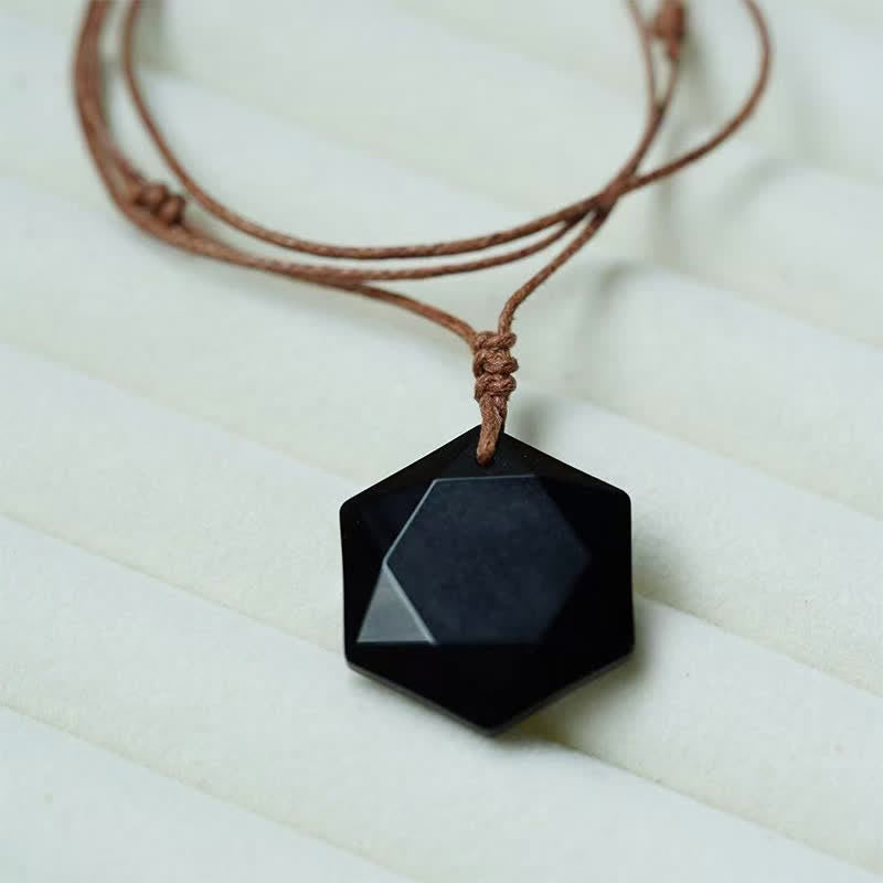 WORN WITHIN Star of David Carving Clear Quartz Indian Agate Amethyst Healing Necklace Pendant