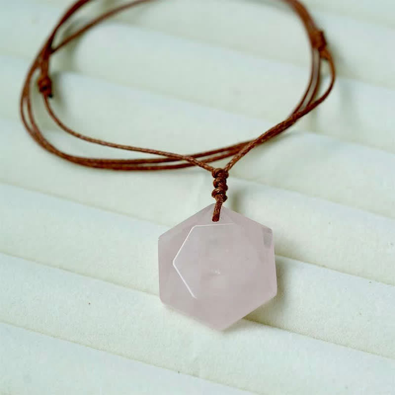 WORN WITHIN Star of David Carving Clear Quartz Indian Agate Amethyst Healing Necklace Pendant