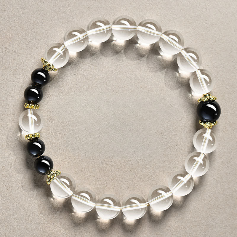WORN WITHIN Natural Clear Quartz Beaded Healing Bracelet