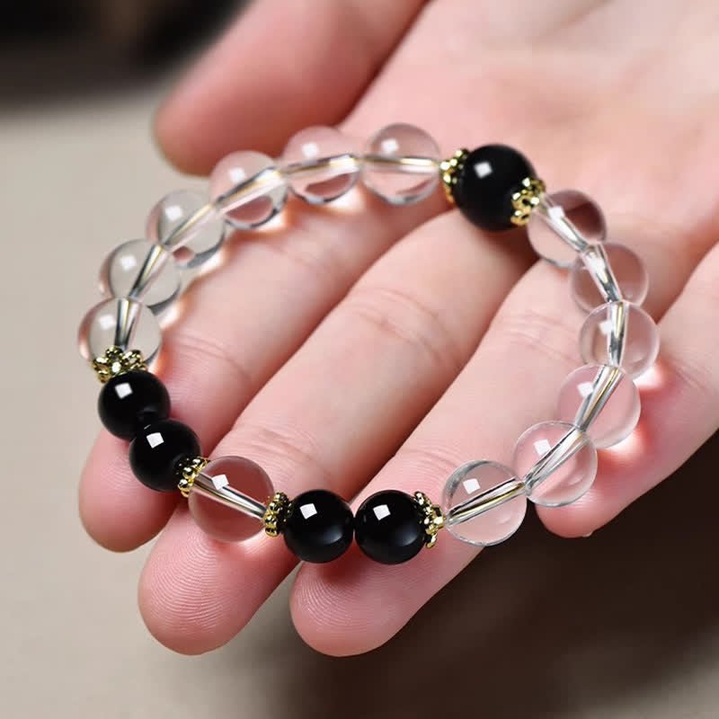 WORN WITHIN Natural Clear Quartz Beaded Healing Bracelet