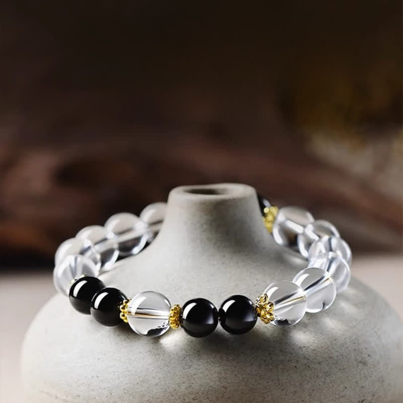 WORN WITHIN Natural Clear Quartz Beaded Healing Bracelet