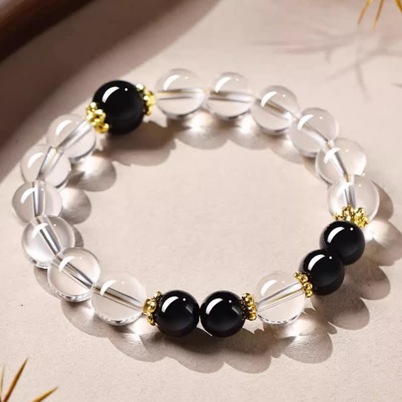WORN WITHIN Natural Clear Quartz Beaded Healing Bracelet