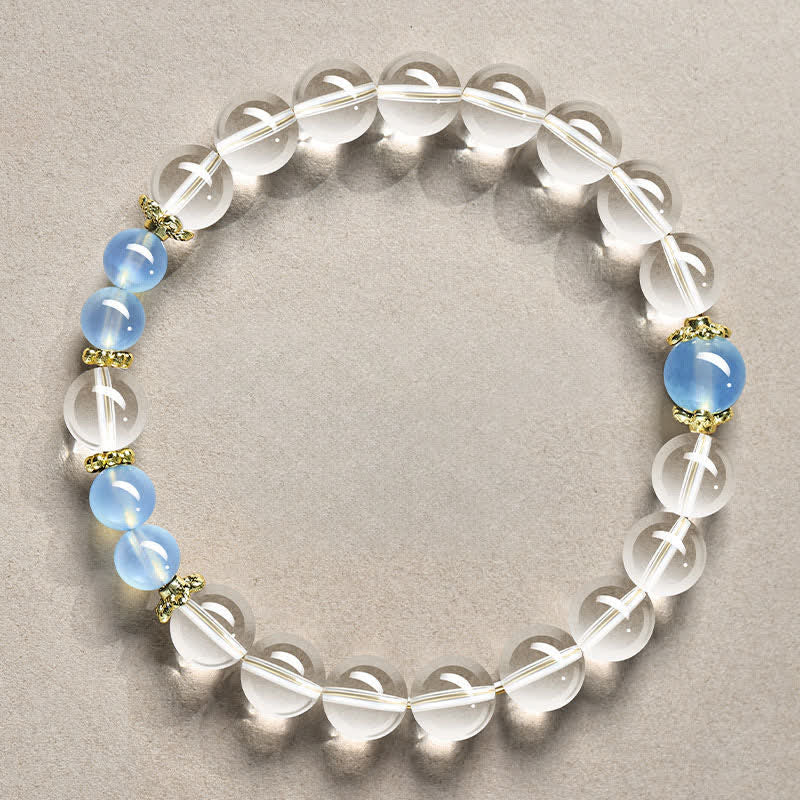 WORN WITHIN Natural Clear Quartz Beaded Healing Bracelet