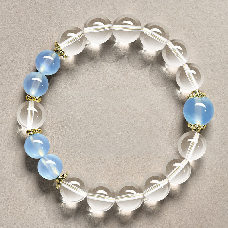 WORN WITHIN Natural Clear Quartz Beaded Healing Bracelet